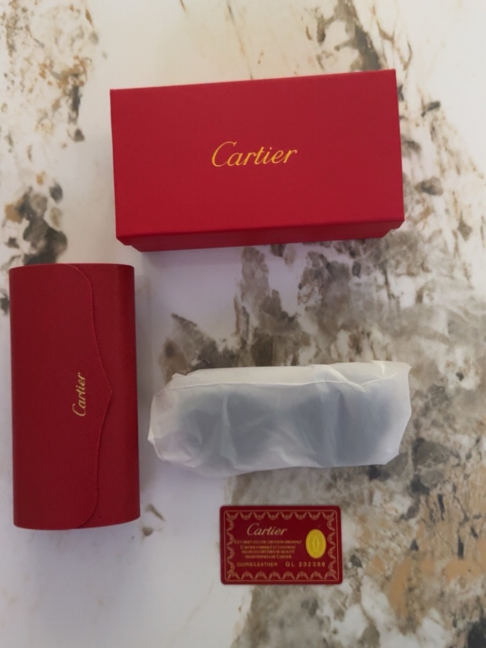 Cartier Red Eyewear Box & Case Set